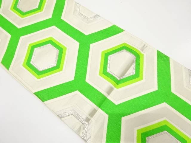 重ね亀甲模様織り出し袋帯（材料）【アンティーク】【中古】【着】【袋帯】 宗sou(4)