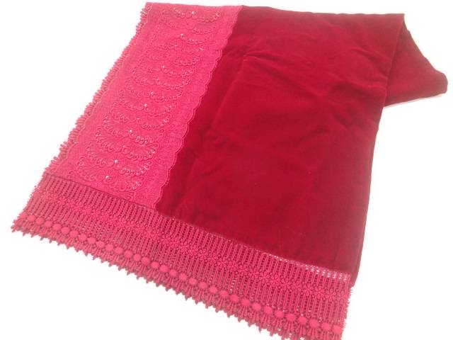 ビロードレース花模様ショール【中古】【着】【その他】 宗sou