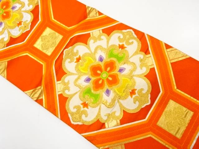 花蜀江模様織り出し袋帯（材料）【アンティーク】【中古】【着】【袋帯】 宗sou(4)