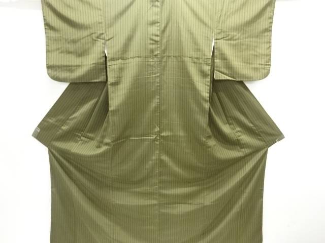 縞織り出しお召着物【中古】【着】【紬・お召し】 宗sou