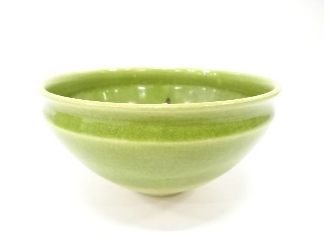 作家物　青釉　天目　茶碗（保護箱付）【中古】【道】 宗sou