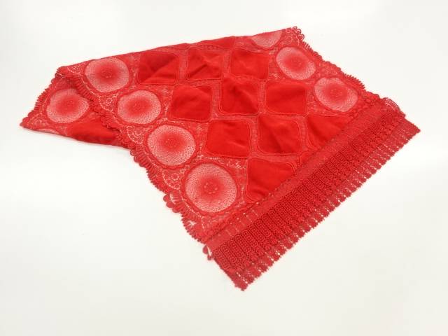 ビロードレース花模様ショール【中古】【着】【その他】 宗sou