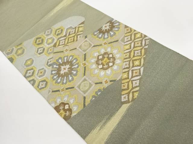 Rakuten - 綴れ亀甲に七宝・花々模様織出し名古屋帯【中古】【着】【名古屋帯】 宗sou