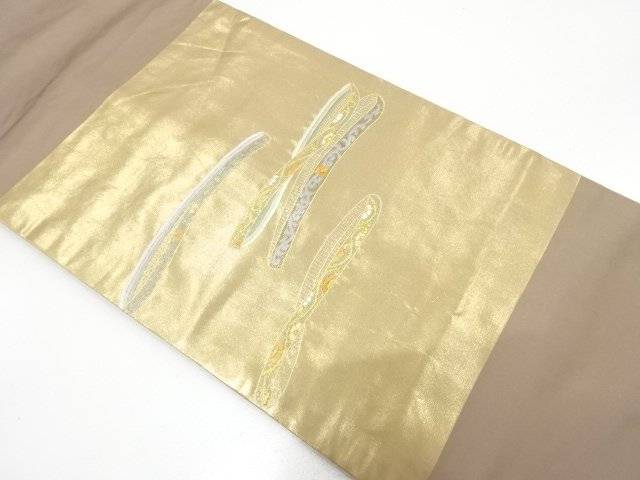 Other - 引箔　熨斗に花唐草模様刺繍　名古屋帯【中古】【着】【名古屋帯】 宗sou