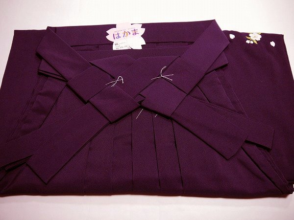 樂天商城 - 仕立て上がり 袴　はかま　無地女性用 紫 刺繍入りS・M・L