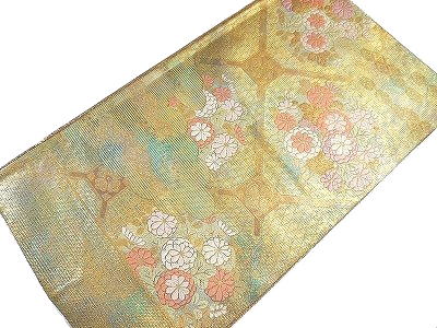 袋帯 西陣織 正絹 超お買い得品 西陣証紙番号1913 引き箔 フォーマル用 留袖にも