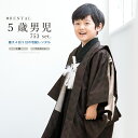 \先着20%OFFクーポン!/300名限定☆7/26 1:59まで【レンタル】七五三 フルセット レンタル 5歳 衣装 着物 男の子 袴 江戸小紋 黒茶 黒 レ...