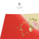 【全品クーポン最大3000円OFF☆7/13~16 23:59】七五三 帯揚げ 女の子 赤 レッド クリーム 牡丹 花 ぼかし 縮緬 ちりめん 友禅染 正絹 帯あげ おびあげ 和装小物 子供用 キッズ 7歳 7才 七歳 七才 日本製 メール便 【販売】