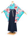 【レンタル】袴セット 卒業式 袴 レンタル 女 女性 フルセット 水色 アクアブルー ピンク 紺 桜 サクラ 花 流水 レトロモダン 大人 レディース 大学 和服 着物セット 往復送料無料