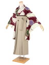 【全品クーポン最大3000円OFF☆6/14~19】【レンタル】袴セット 卒業式 袴 レンタル 女 女性 フルセット 赤紫 ワインレッド アイボリー ベージュ ...