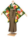 【マラソン☆最大3000円配布中☆6/22〜27 1:59まで】【レンタル】袴セット 卒業式 袴 レンタル 女 女性 フルセット 深緑 グリーン 茶色 椿 花 ...