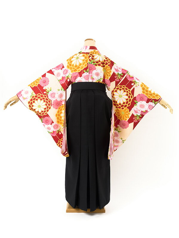 【レンタル】袴セット 卒業式 袴 レンタル 女 女性 フルセット クリーム 薄黄色 赤 レッド 黒 カラフル 菊 桜 花 雪輪 矢絣 レトロモダン 大人 レディース 大学 和服 着物セット 往復送料無料