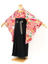 【全品クーポン最大3000円OFF☆6/14~19】【レンタル】袴セット 卒業式 袴 レンタル 女 女性 フルセット マゼンダピンク 黒 牡丹 菊 桜 梅 花 ...