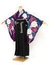 【全品クーポン最大3000円OFF☆6/14~19】【レンタル】袴セット 卒業式 袴 レンタル 女 女性 フルセット 紫 パープル 黒 薔薇 藤 花 絵羽柄 セ...