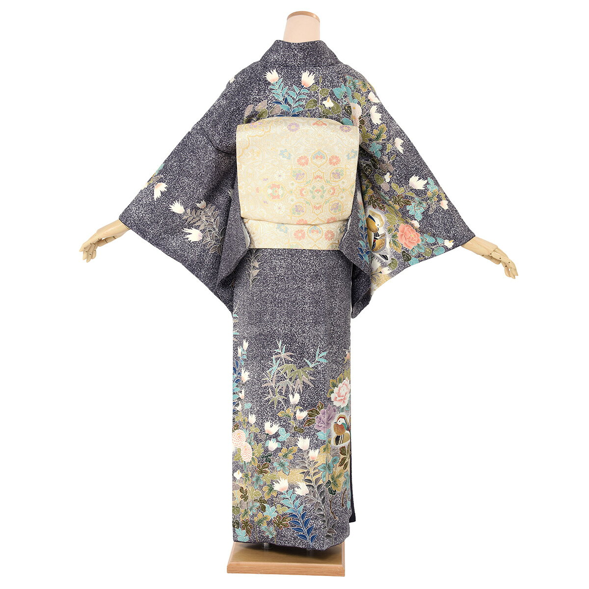 【家族割】対象商品2点で5,000円OFF 訪問着 レンタル フルセット 七五三 卒業式 卒園式 入学式 母 ママ お茶会 ダークパープル こまどり 牡丹 梅 訪問着セット 着物 袋帯 草履 バッグ 創美苑 往復送料無料 身長153から166cm前後【限定クーポン】