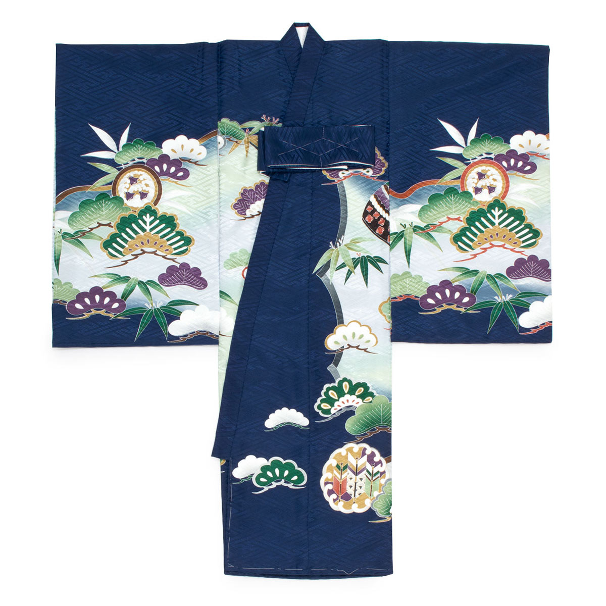 【マラソン限定☆最大3000円クーポン配布中☆7/26 1:59まで】【レンタル】産着 お宮参り 男の子 初着 レンタル 藍 ネイビー 竜頭兜 扇子 熨斗 小槌 松 うぶぎ よだれかけ 帽子 お祝い 和服 男児 ベビー 往復送料無料