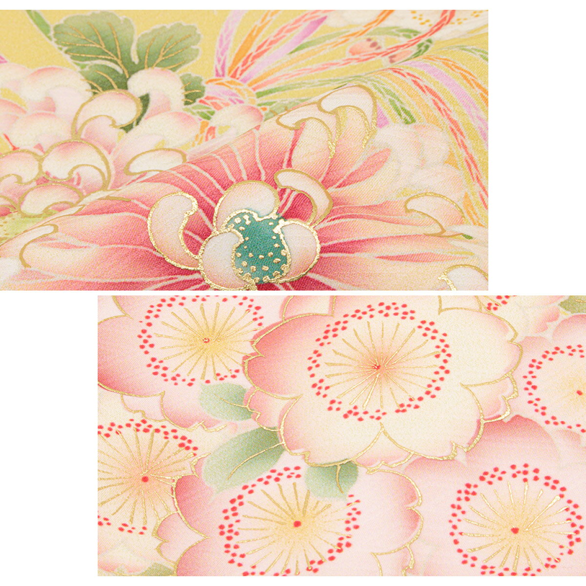 ＼先着20%OFFクーポン！／200名限定☆8/11 1:59まで 【レンタル】産着 女の子 初着 イエロー系 黄色 桜の薬玉 祝着 お宮参り お祝い 赤ちゃん 送料無料