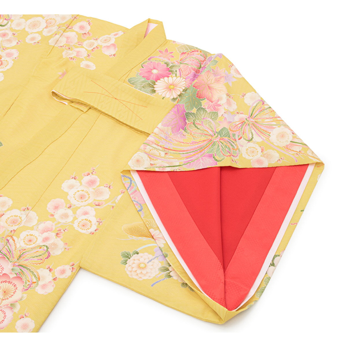 ＼先着20%OFFクーポン！／200名限定☆8/11 1:59まで 【レンタル】産着 女の子 初着 イエロー系 黄色 桜の薬玉 祝着 お宮参り お祝い 赤ちゃん 送料無料