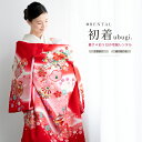【全品クーポン最大3000円OFF☆6/14~19】【レンタル】産着 女の子 初着 祝着 お宮参り お祝い 赤ちゃん 掛け着 うぶぎ 祝着 赤 花車 手毬 糸巻...