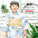 【12/4~11最大半額○全品クーポン1500円OFF】【レンタル】浴衣 子供 女の子 浴衣セット 白系 水色 クリーム 椿 花 紅型風 綿 夏 かわいい マクレ キッズ 110cm 120cm 130cm 往復送料無料