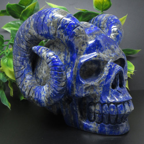 【天然石】ラピスラズリ☆ホーン☆スカル☆彫刻☆一級品☆2キロ強☆ラピス☆ドクロ☆骸骨☆彫り物☆彫☆彫師直送☆アーティスト☆カービング☆結晶☆12月☆誕生石☆la...