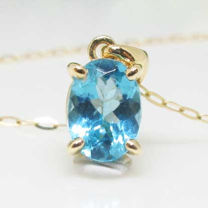 【天然石】アパタイト☆K18☆18金☆ペンダント☆トップ☆ブルー☆胸元☆オシャレ☆動画あり