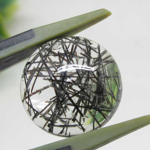 【天然石】ブラックトルマリンインクォーツ☆ルース☆9.06ct☆ブラジル☆鑑賞☆コレクション☆動画あり