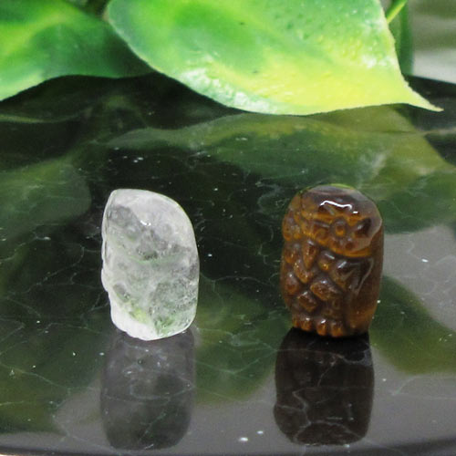 【Happyアイテム】ふくろう☆水晶☆タイガーアイ☆ぷちぷちサイズ☆彫刻☆カービング☆パッケージ☆ポスト投函☆