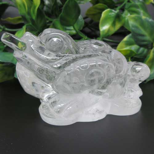 【天然石】三本足カエル☆銭蛙☆風水☆縁起物☆水晶☆商売繁盛☆動画あり