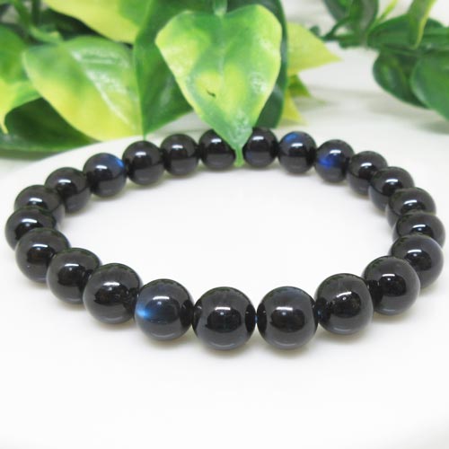 乐天商城 - 【天然石】ブラック☆ラブラドライト☆8ミリ☆青いシラー☆高品質☆カナダ産☆