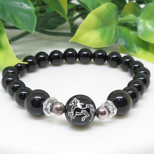 乐天商城 - 【天然石】疾走馬☆銀彫り☆横穴12ミリ☆ホース☆彫り物☆馬☆ポスト投函☆