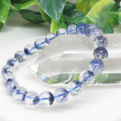 【天然石】デュモルチェライトインクォーツ☆約8.5ミリ☆ハイクオリティ☆希少石☆デュモルチ☆鑑別あり☆一点☆現物☆