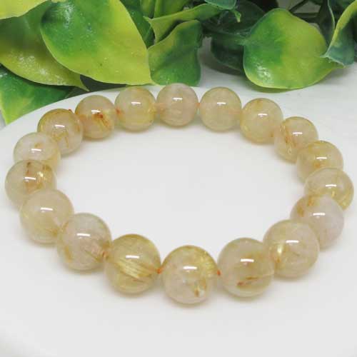 Rakuten - 【天然石】月雲ルチル☆11ミリ☆ブレスレット☆ルチル☆ポスト投函☆