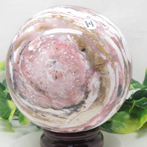 【天然石】ピンクオパール☆丸玉☆ペルー産☆一点☆現品☆