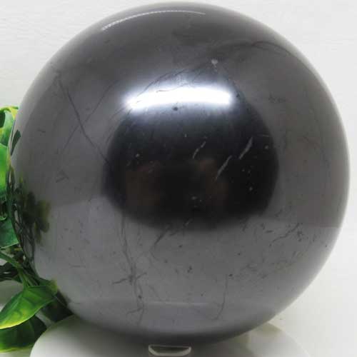 【天然石】シュンガイト☆125ミリ☆シュンガ石☆丸玉☆ガレリア共和国☆フラーレン☆