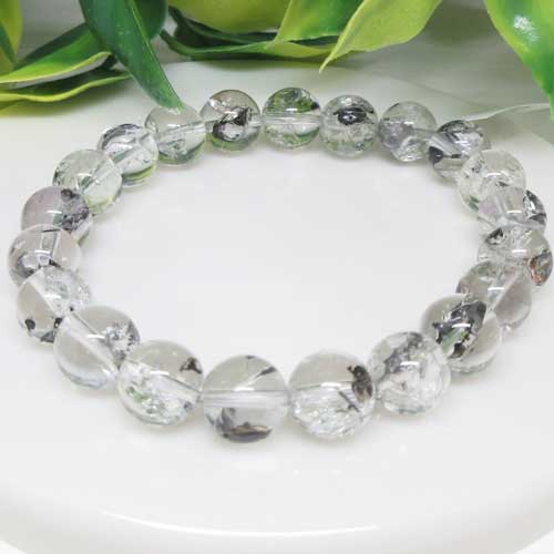 【天然石】タールインクォーツ☆9ミリ☆美しい☆水晶☆個性的☆