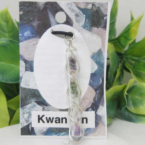 Rakuten - 【天然石】H&E☆ガラスチューブ☆クワン　イン☆ペンダントトップ☆アクセサリー☆ポスト投函☆