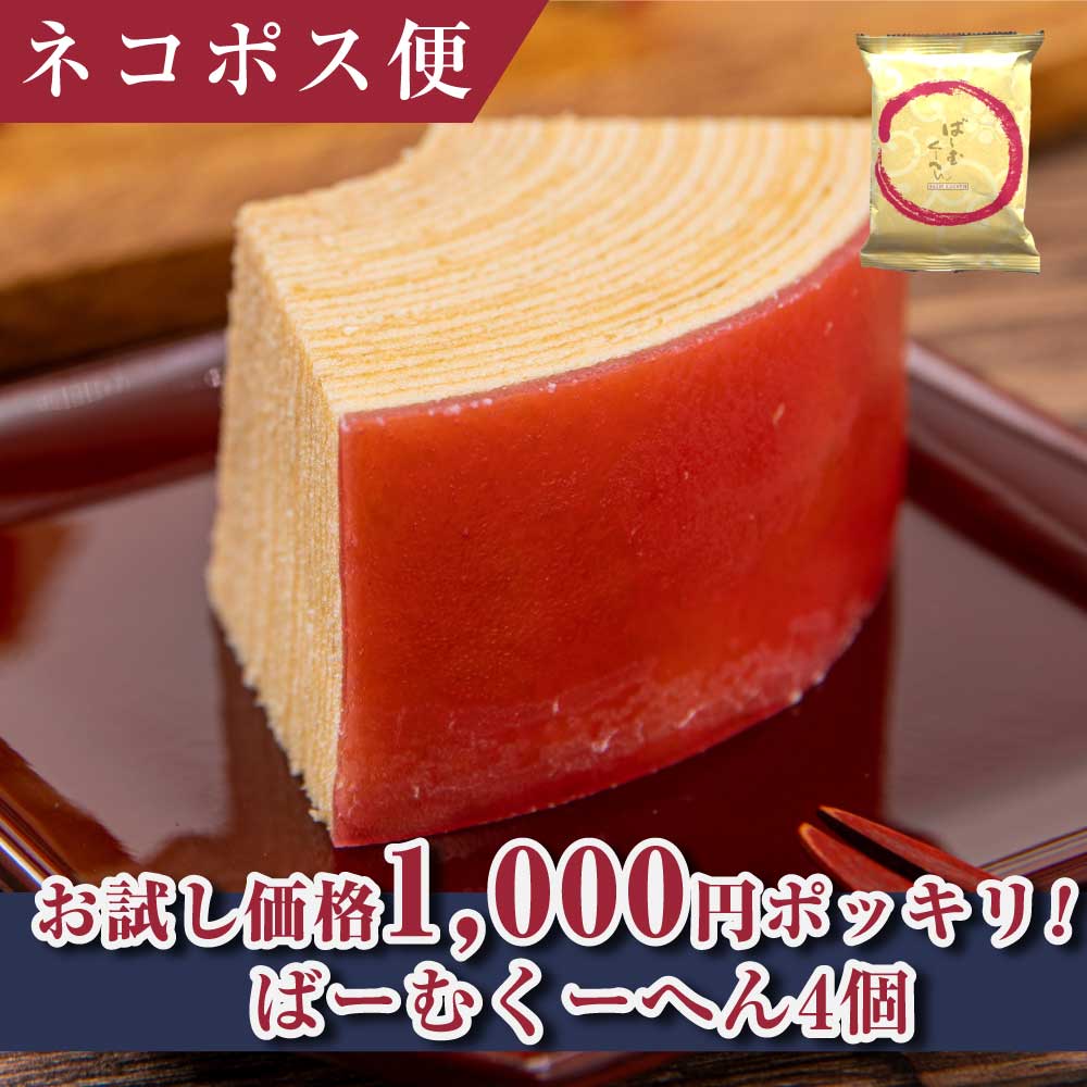 バウムクーヘン (1000円程度) 【P最大8倍★お買い物マラソン】 和菓子 1000円ポッキリ 送料無料 スイーツ お試し 送料無料 スイーツ ギフト お試し1000円！ポッキリ ばーむくーへん4個 お菓子 洋菓子 ご褒美