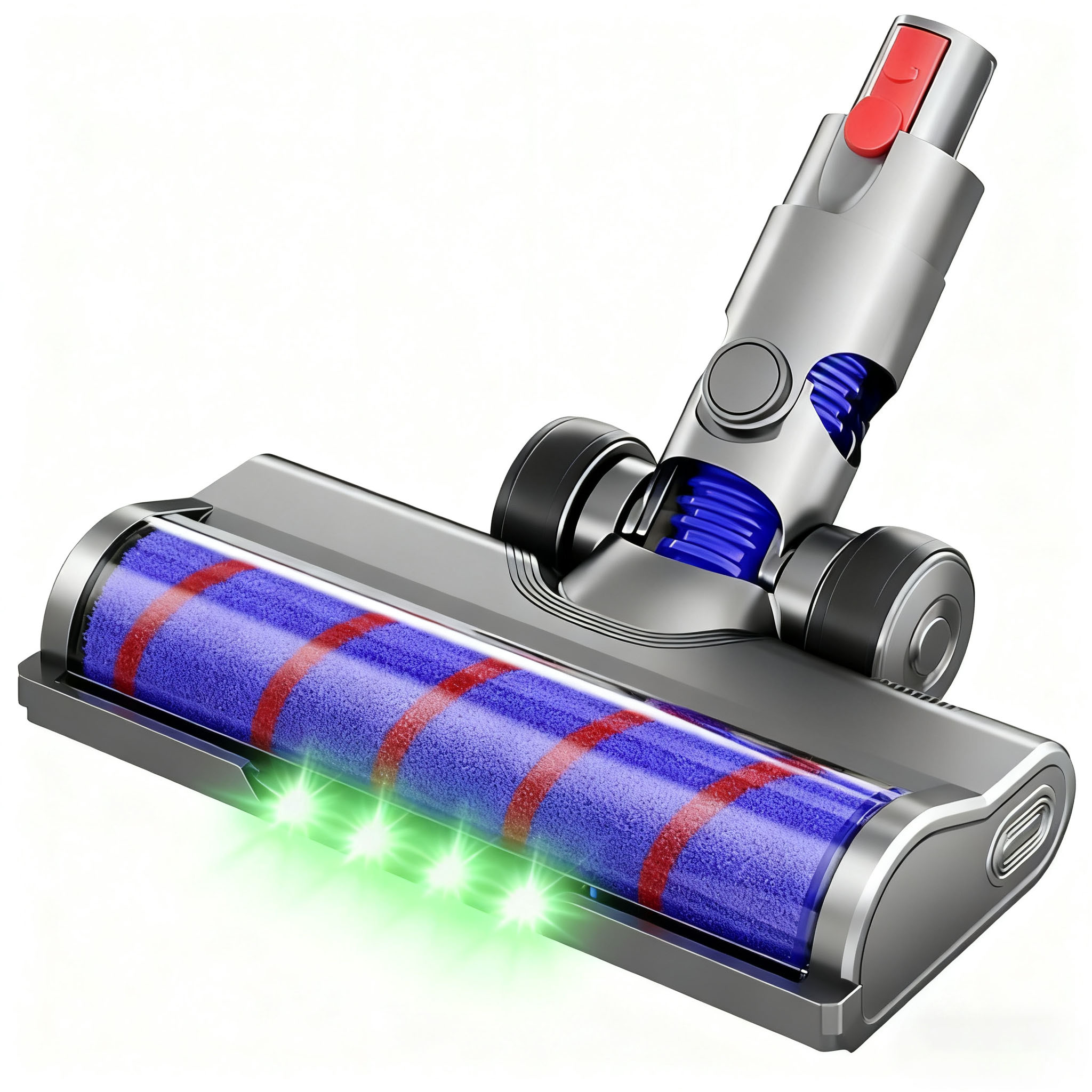 ダイソン ヘッド sv18、V12【最新グリーンライト埃見逃しなし】 V12slim ソフトローラークリーナーヘッド、Dysonに互換品/代替品、モーターヘッド 緑色光照射 カーペットに使用できる