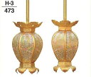 【仏具 仏壇】【仏壇用品】 【灯籠】 陰雲型院玄灯籠 (彩色鳳凰透し) 真鍮 消金 対入 中