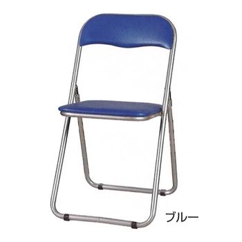 折りたたみ椅子(スチールパイプ)4脚入 ブルー