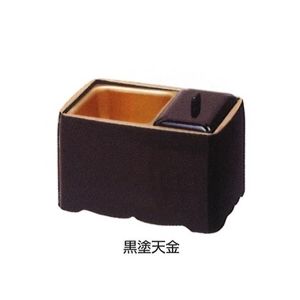 角割香炉ハス柄入(本金盛絵) 黒塗天金