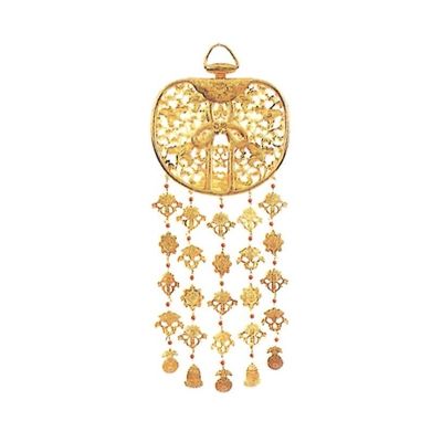 華鬘・けまん 宝相華(銅地金メッキ) 1.3尺(約39cm)