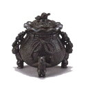 香炉 福袋(小槌蓋) 【 合金製 】 【 高さ13x幅13.5x奥行12.5cm 】