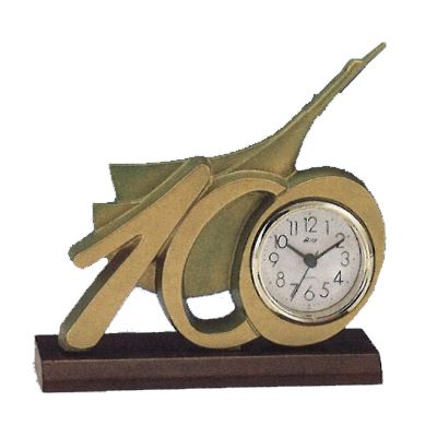 置物　オリジナル時計型デザイン時計　鋳鉄製（鶴）