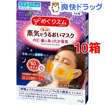 めぐりズム 蒸気でホットうるおいマスク ラベンダーミントの香り(3枚入*10箱セット)【めぐりズム】