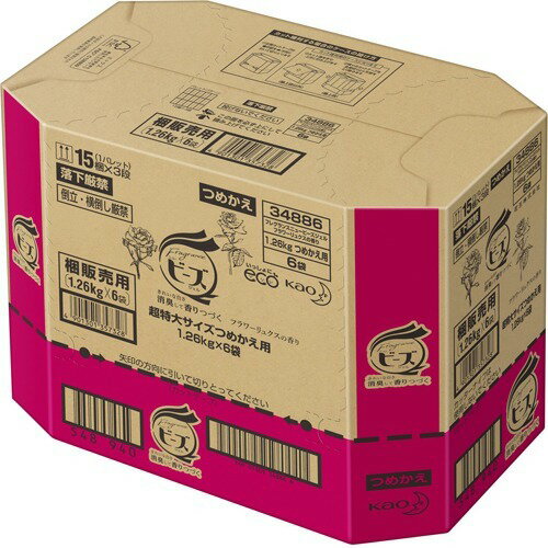 フレグランスニュービーズジェル洗濯洗剤フラワーリュクス 詰め替え 特大 梱販売用(1.26kg*6コ)【ニュービーズ】[消臭 つめかえ 詰替 液体 まとめ買い]