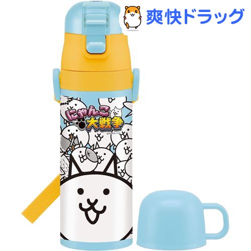 保温・保冷 2WAY 直飲み コップ付 ステンレス 水筒 430ml にゃんこ大戦争(1個)【スケーター】