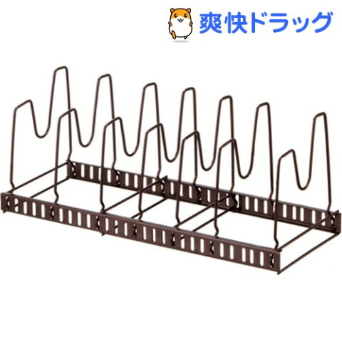 フライパン 収納 ファビエ 伸縮式フライパン＆鍋ブタスタンド ブラウン FV30(1コ入)【ファビエ】