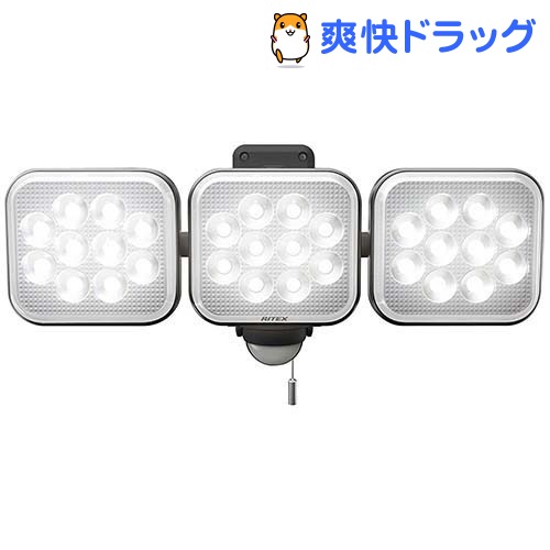 ムサシ 12W*3灯 フリーアーム式 LED センサーライト コンセントタイプ LED-AC3036(1台)